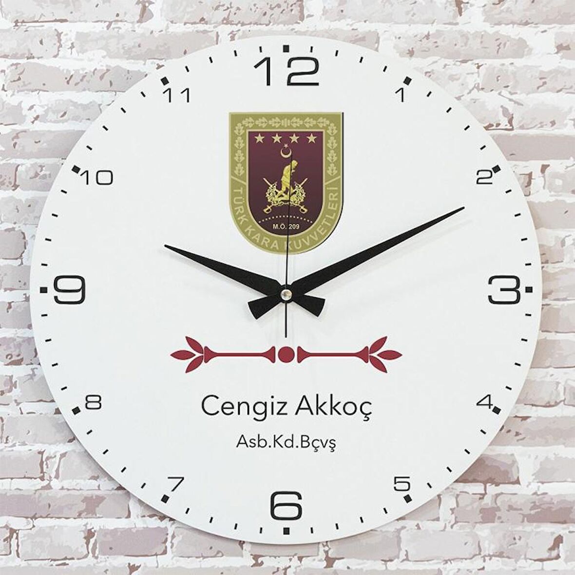 Karacı Astsubaya Hediye Ahşap Saat 33cm  KA02-1207