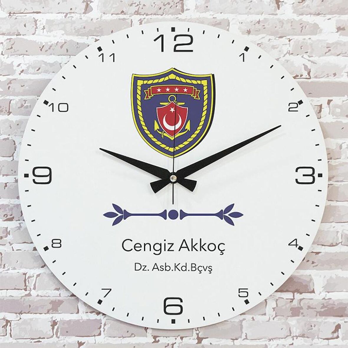 Denizci Astsubaya Hediye Ahşap Saat 33cm  KA02-1209