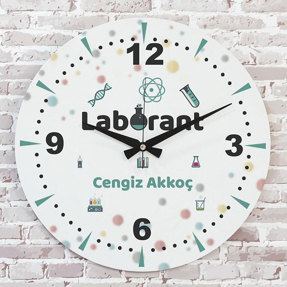 Laboranta Hediye Ahşap Saat 33cm  KA02-1212