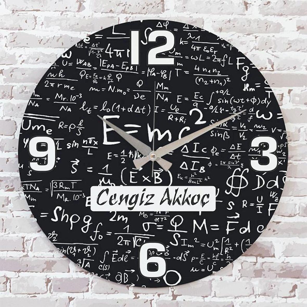 Matematik Öğretmenine Hediye Ahşap Saat 33cm  KA02-1227