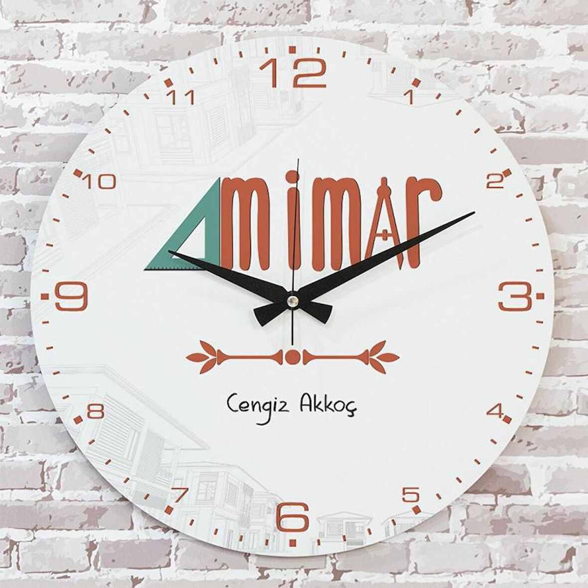 Mimara Hediye Ahşap Saat 33cm  KA02-1232