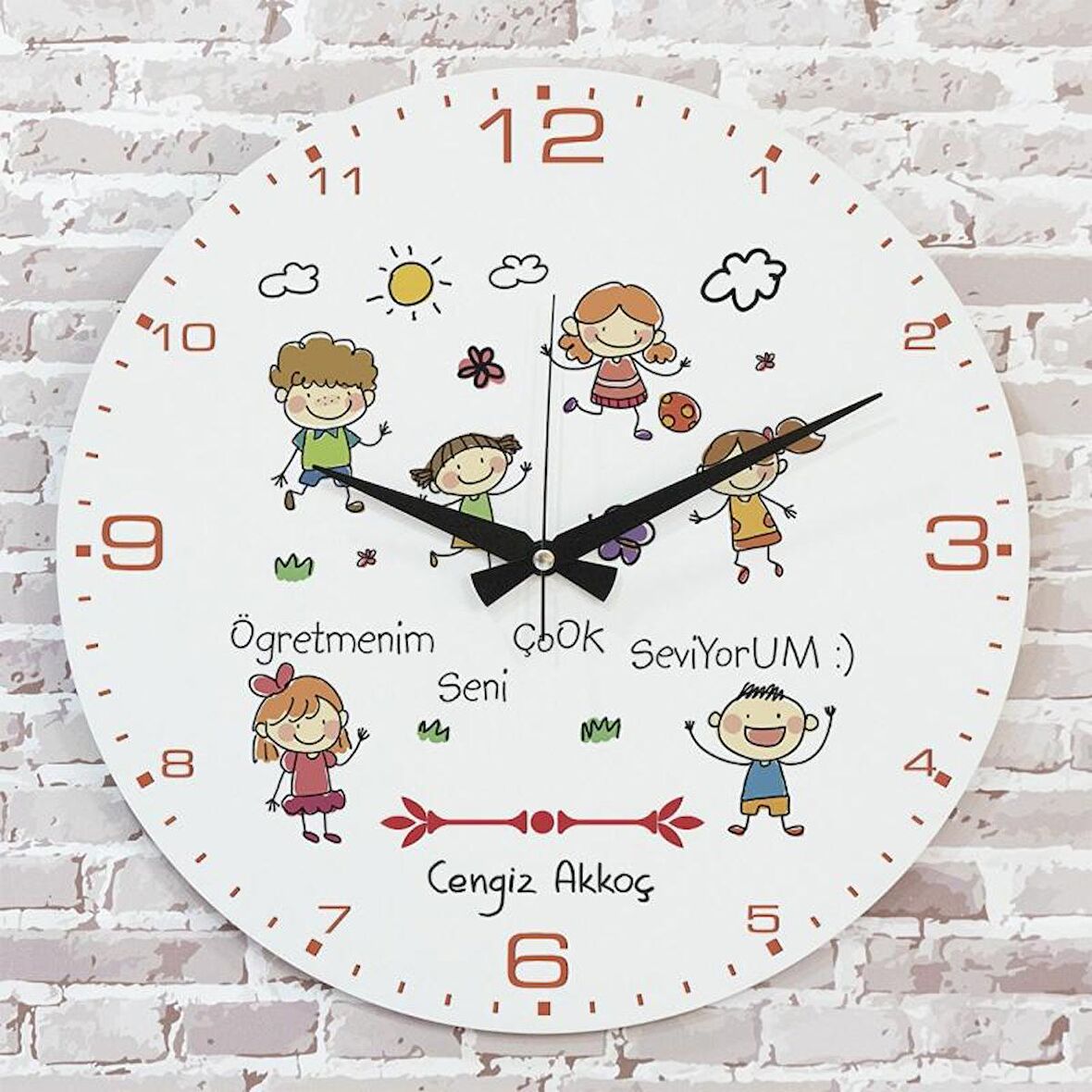Öğretmene Hediye Ahşap Saat 33cm  KA02-1242