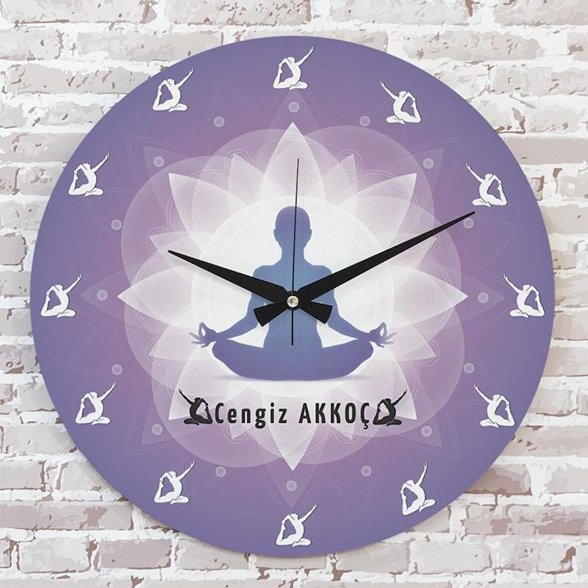 Yoga Eğitmenine Hediye Ahşap Saat 33cm  KA02-1263
