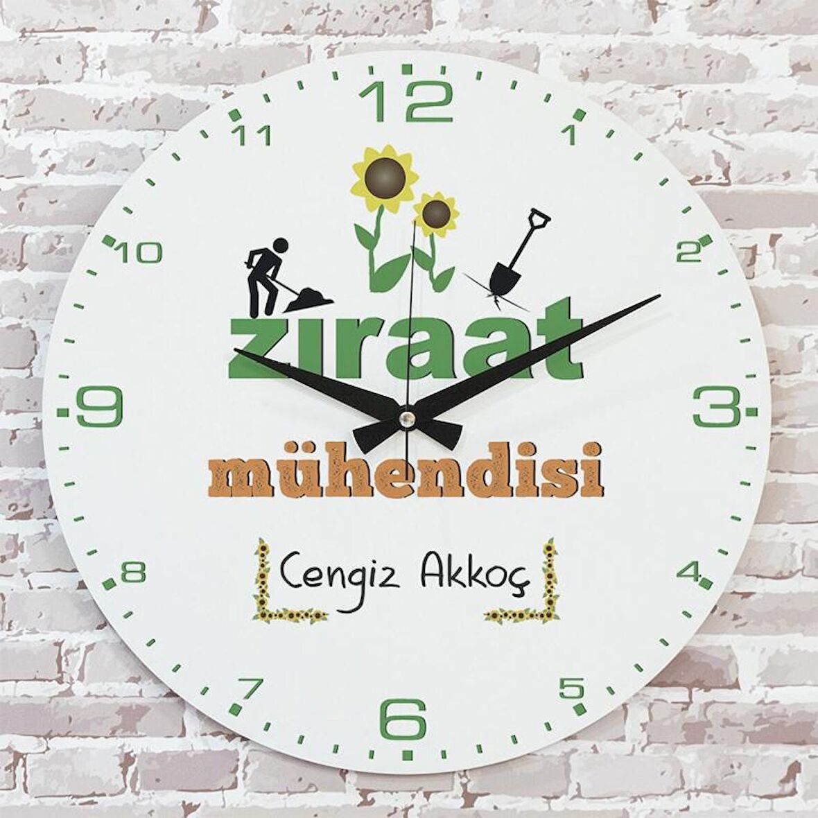 Ziraat Mühendisine Hediye Ahşap Saat 33cm  KA02-1266