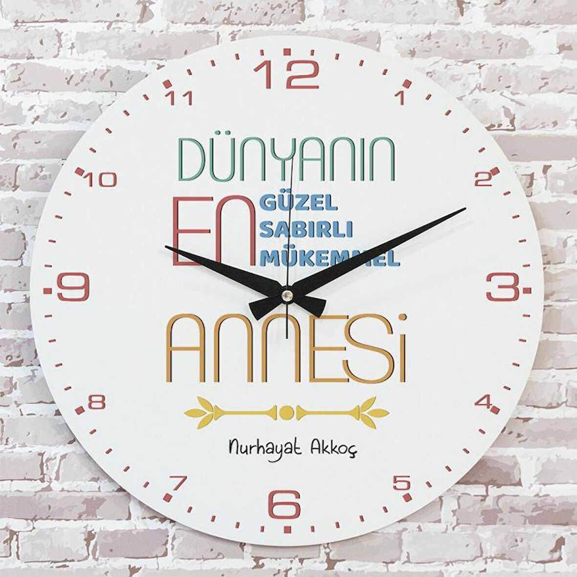 Anneler Günü Hediyesi Ahşap Saat 33cm  KA02-1267