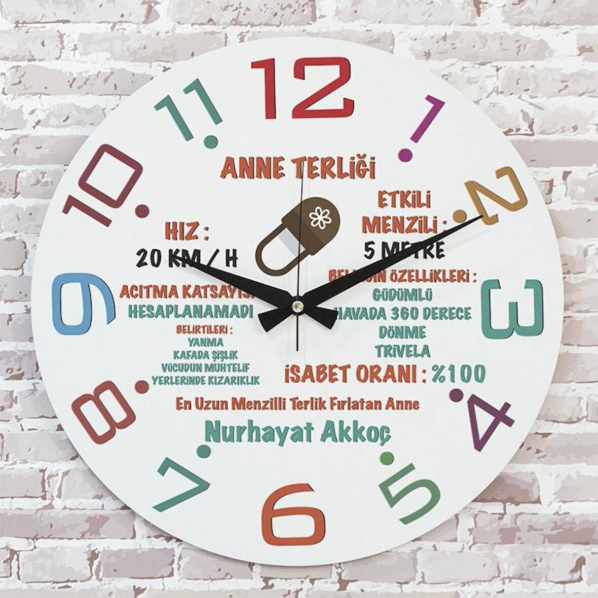 Anneler Günü Hediyesi Ahşap Saat 33cm  KA02-1269