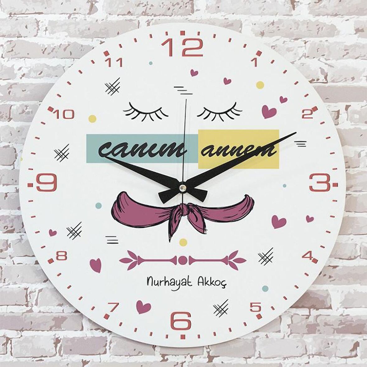 Anneler Günü Hediyesi Ahşap Saat 33cm  KA02-1270