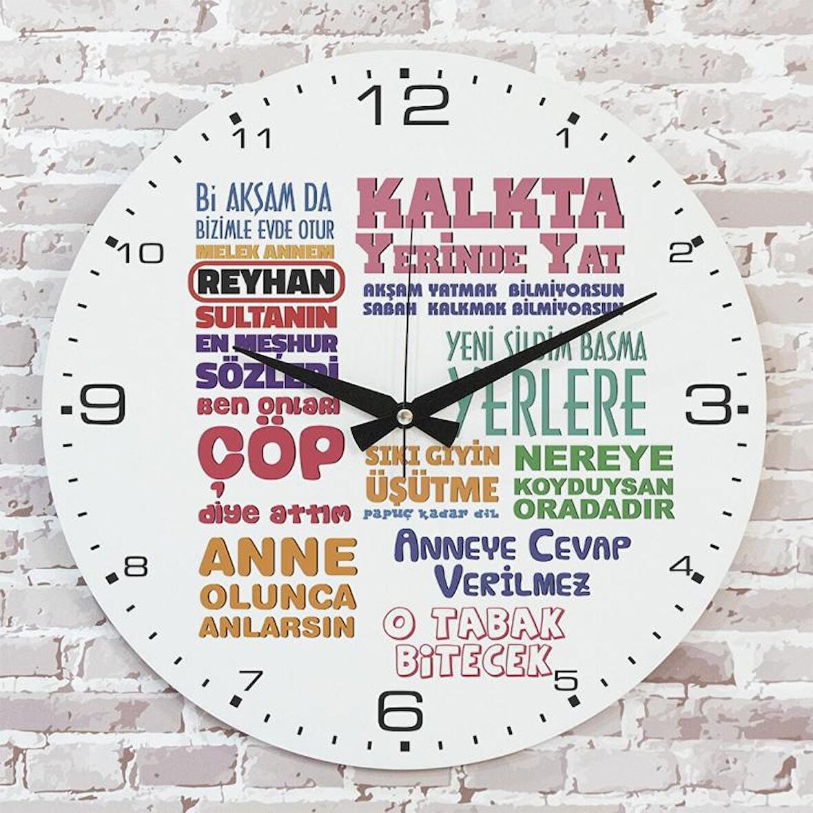 Anneler Günü Hediyesi Ahşap Saat 33cm  KA02-1284