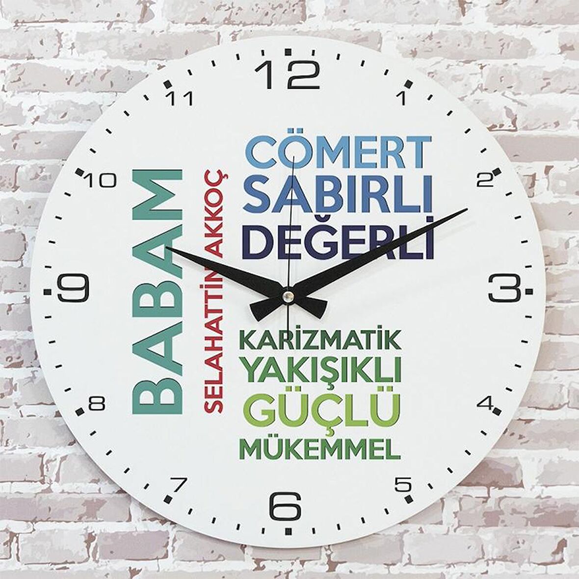 Babalar Günü Hediyesi Ahşap Saat 33cm  KA02-1286