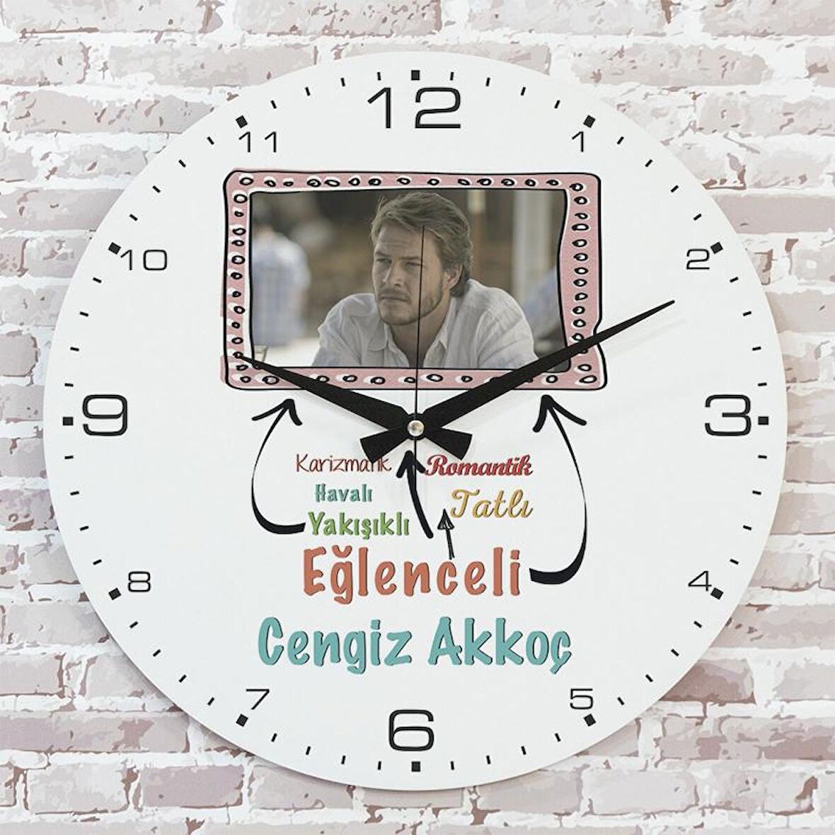 Babalar Günü Hediyesi Ahşap Saat 33cm  KA02-1295