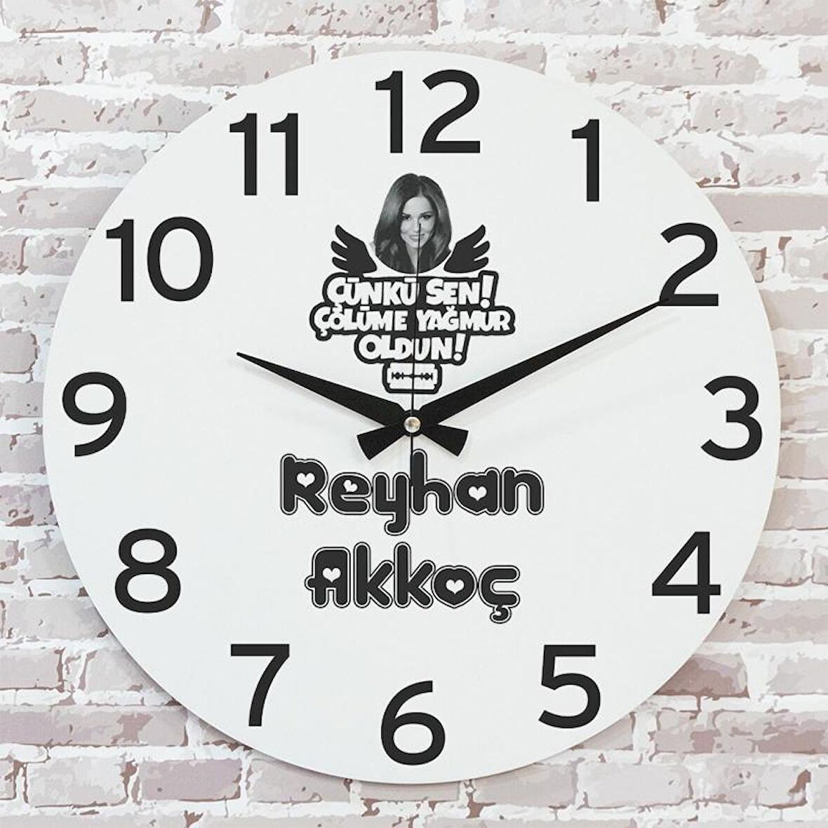 Sevgililer Günü Hediyesi Ahşap Saat 33cm  KA02-1298