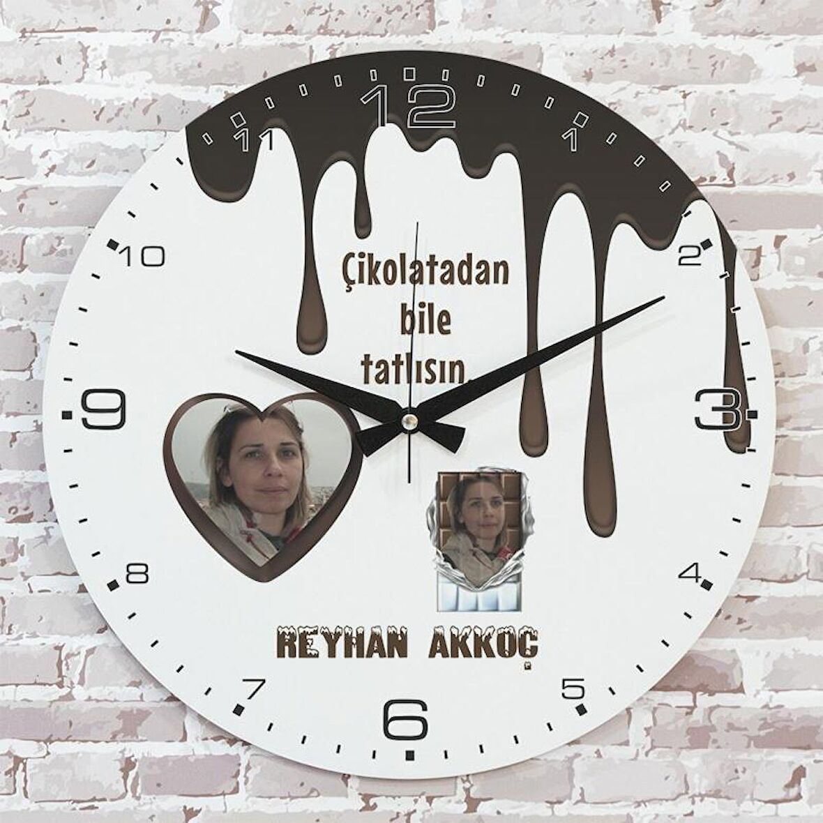 Sevgililer Günü Hediyesi Ahşap Saat 33cm  KA02-1308