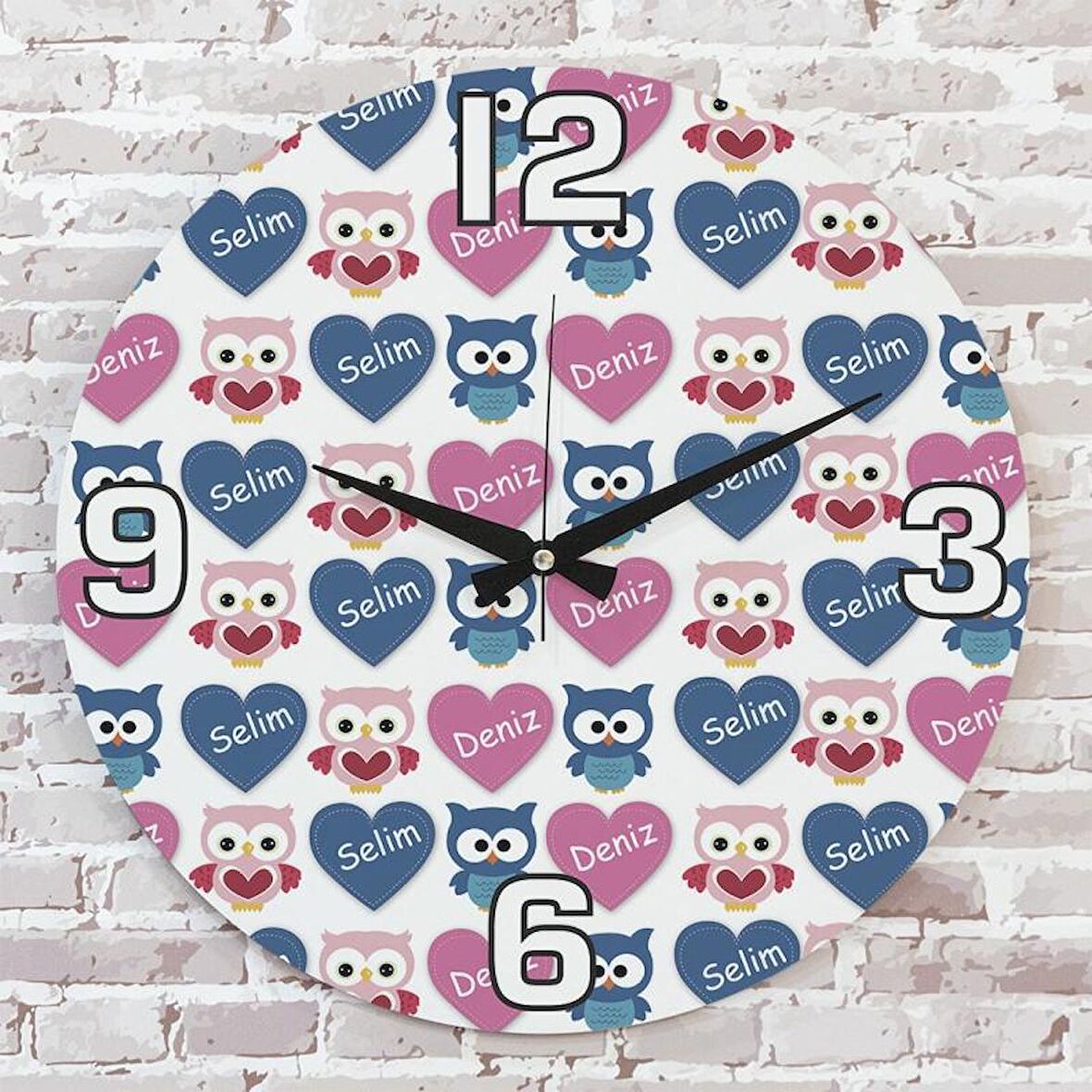 Sevgililer Günü Hediyesi Ahşap Saat 33cm  KA02-1347