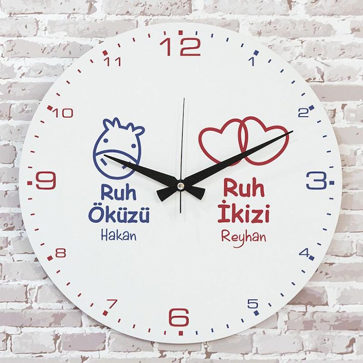 Sevgililer Günü Hediyesi Ahşap Saat 33cm  KA02-1348
