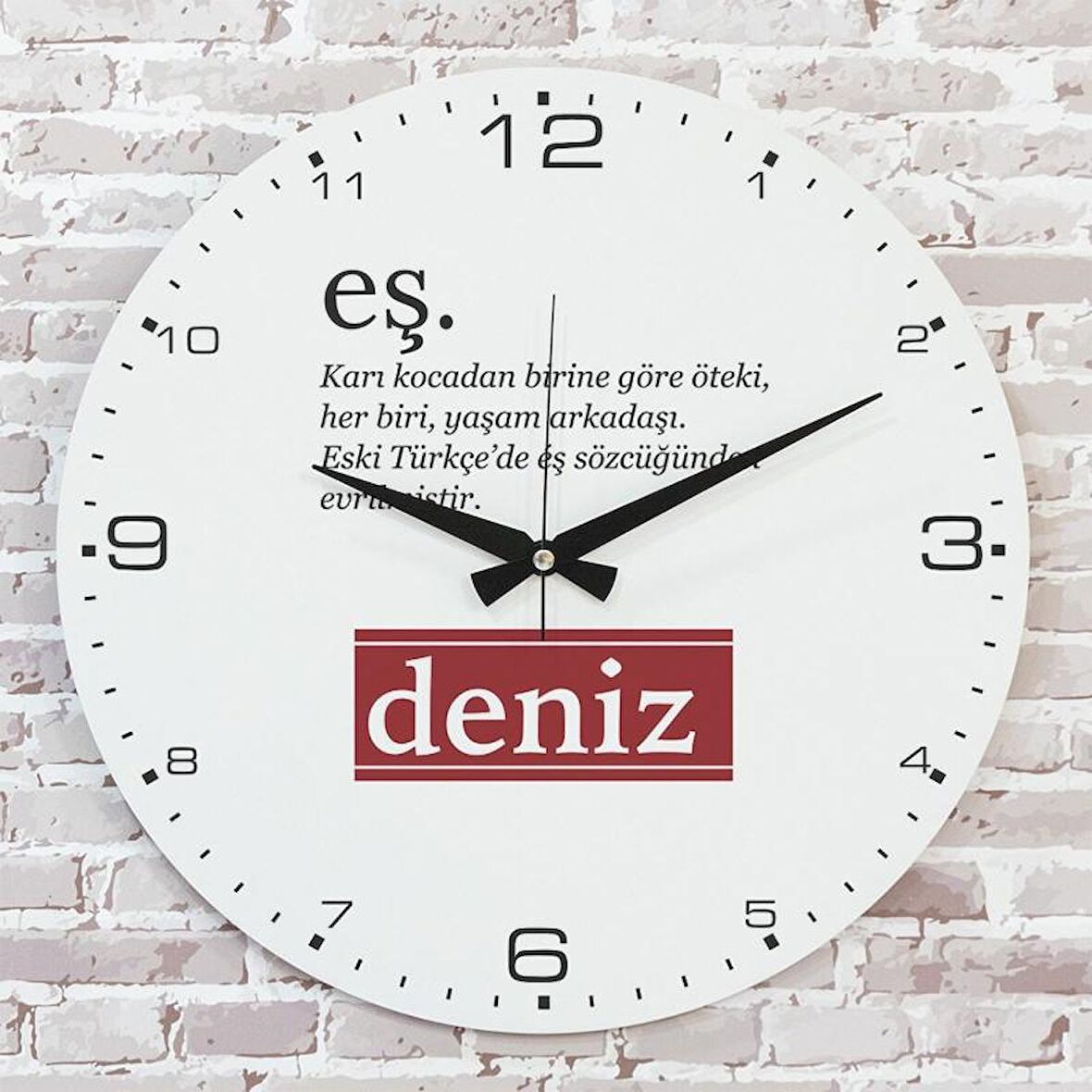 Sevgililer Günü Hediyesi Eş Anlamı Ahşap Saat 33cm  KA02-1359