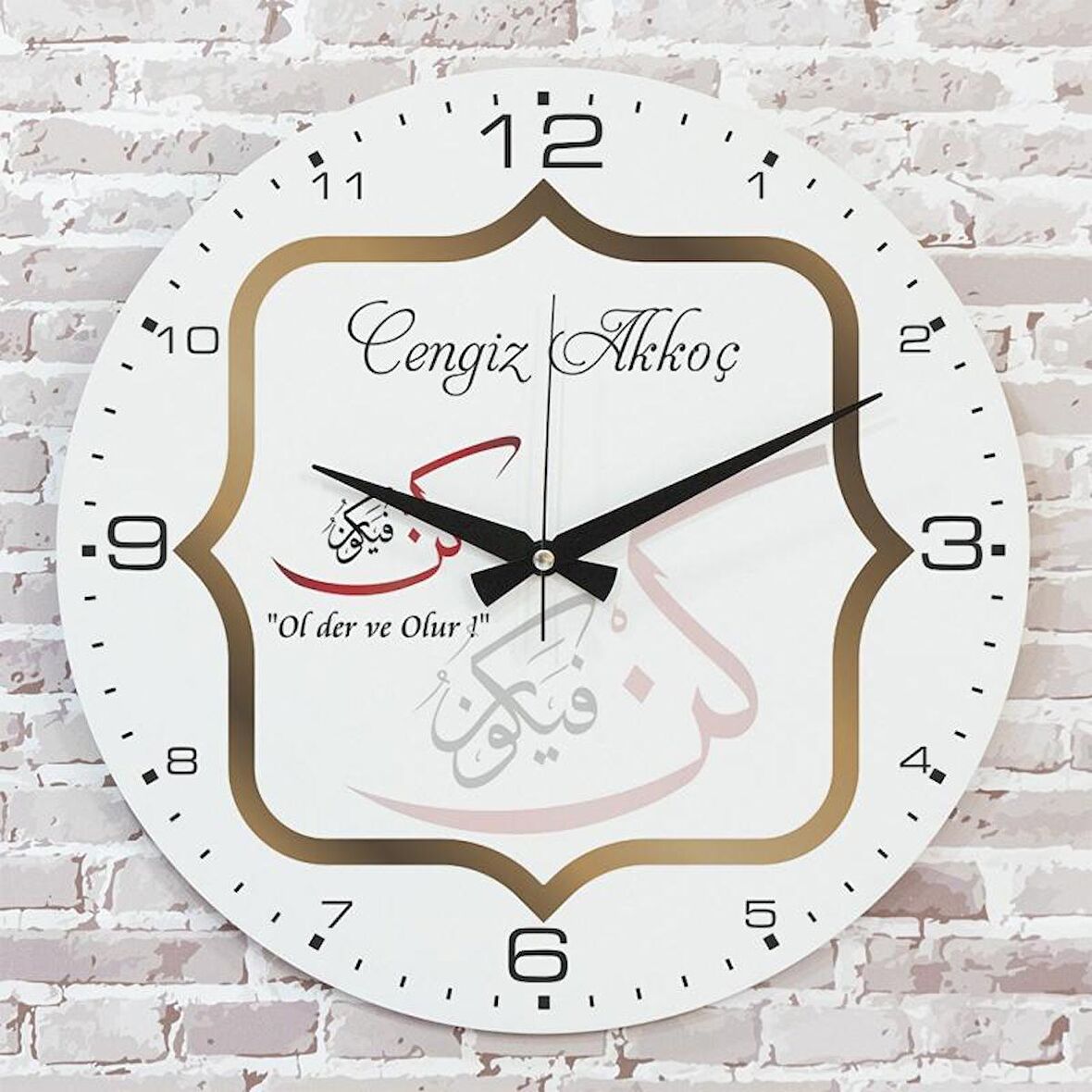 Kişiye Özel Ol der ve Olur Tasarımlı Hediye Ahşap Saat 33cm  KA02-1438