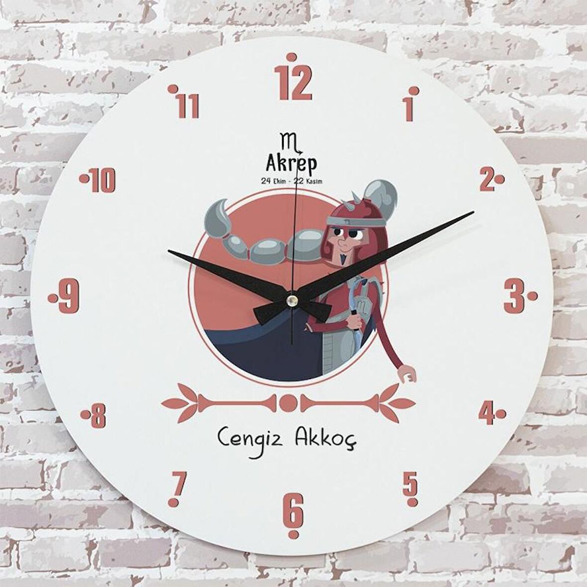 Akrep Burcuna Hediye Ahşap Saat 33cm  KA02-1480