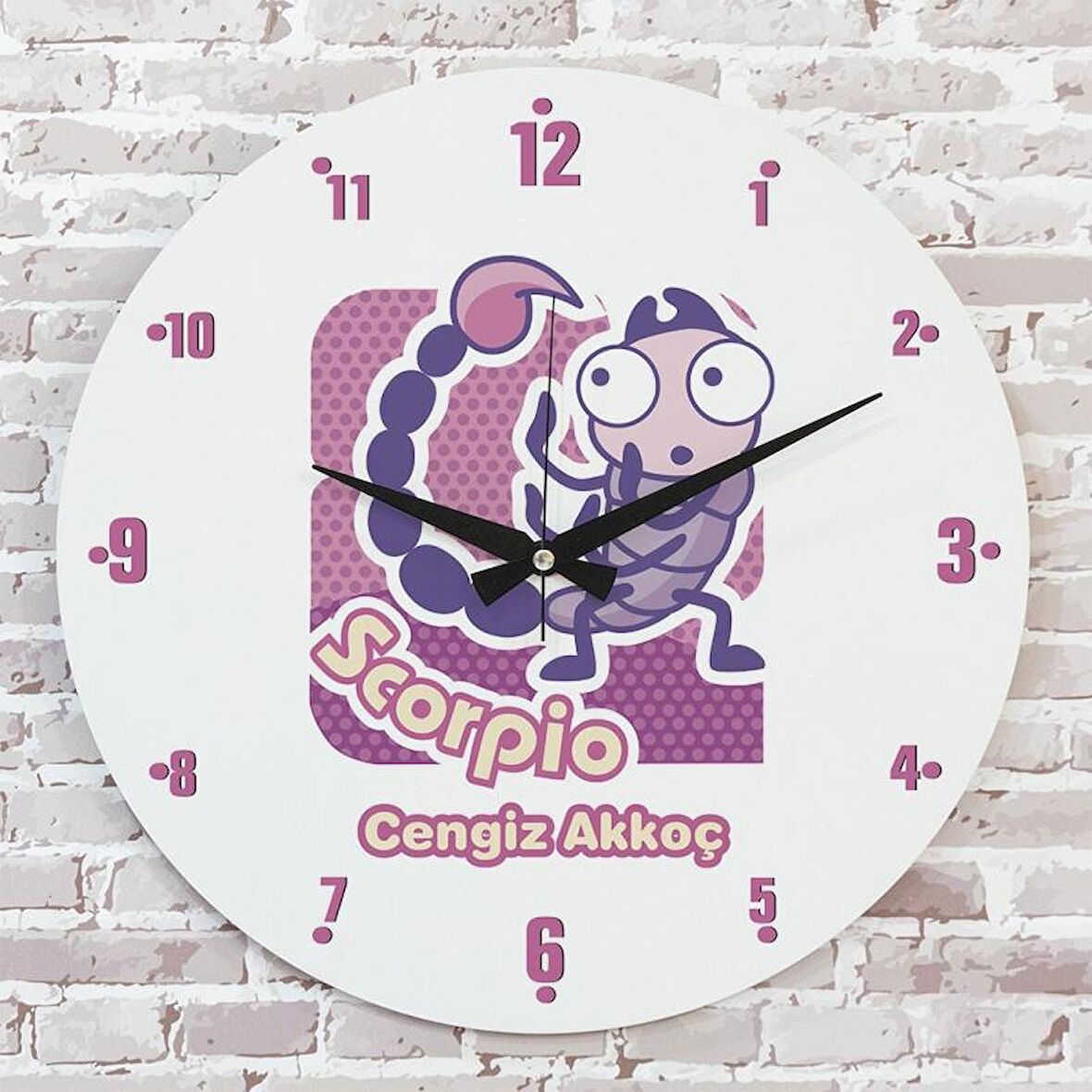 Akrep Burcuna Hediye Ahşap Saat 33cm  KA02-1504