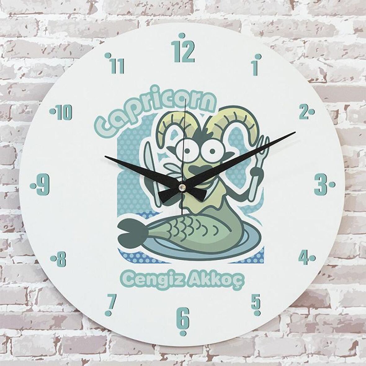 Oğlak Burcuna Hediye Ahşap Saat 33cm  KA02-1512