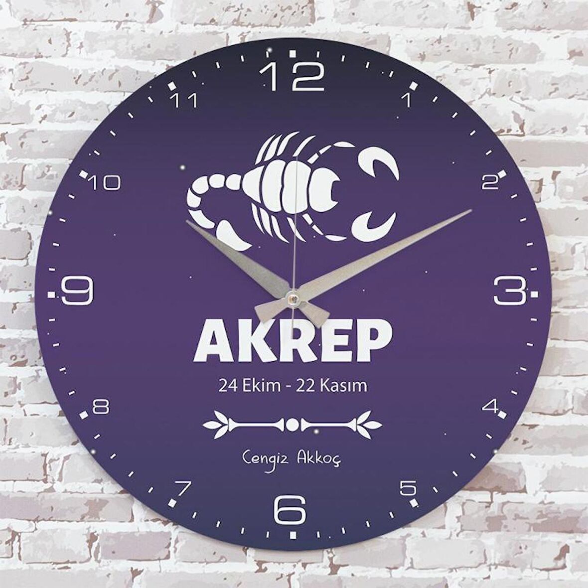 Akrep Burcuna Hediye Ahşap Saat 33cm  KA02-1527