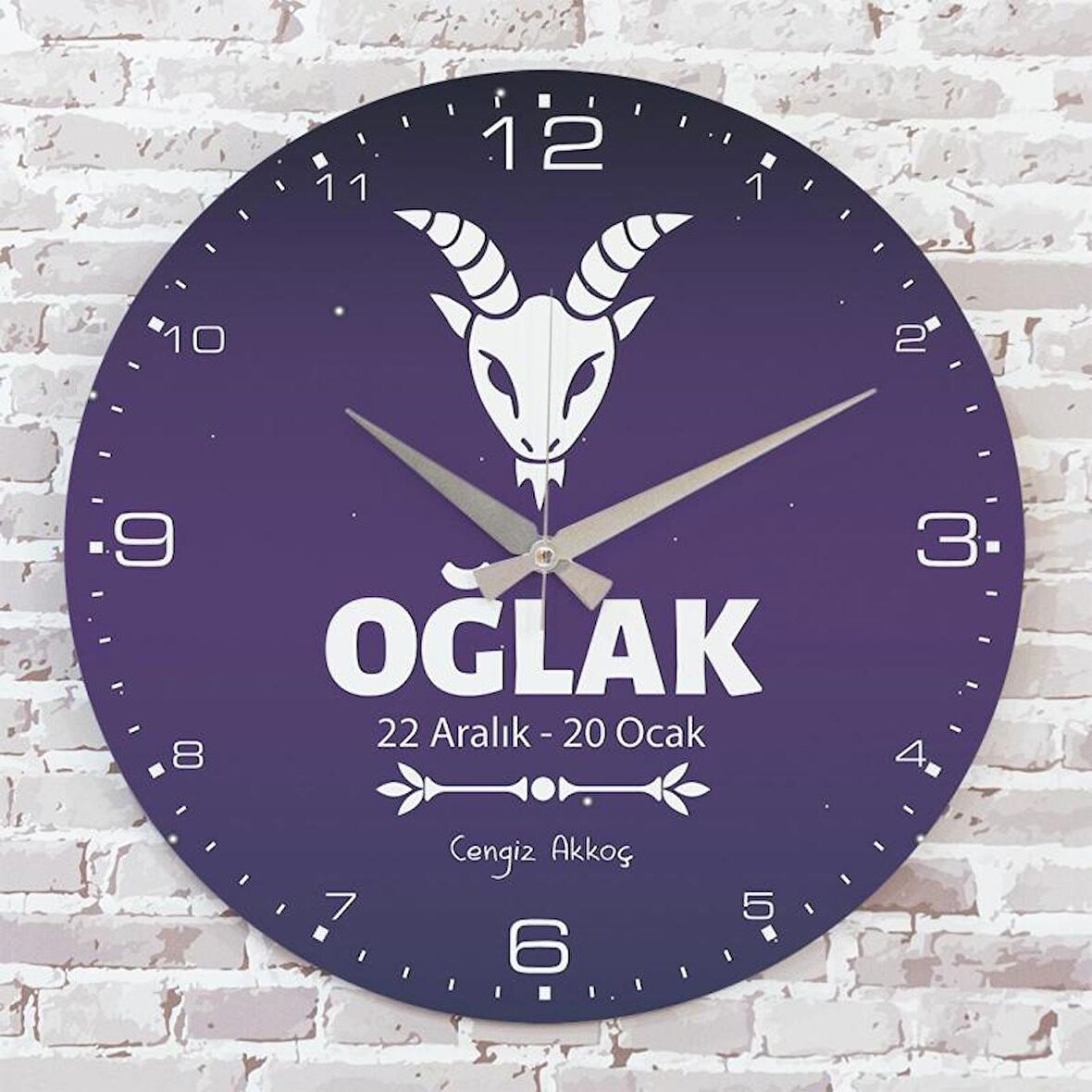 Oğlak Burcuna Hediye Ahşap Saat 33cm  KA02-1535