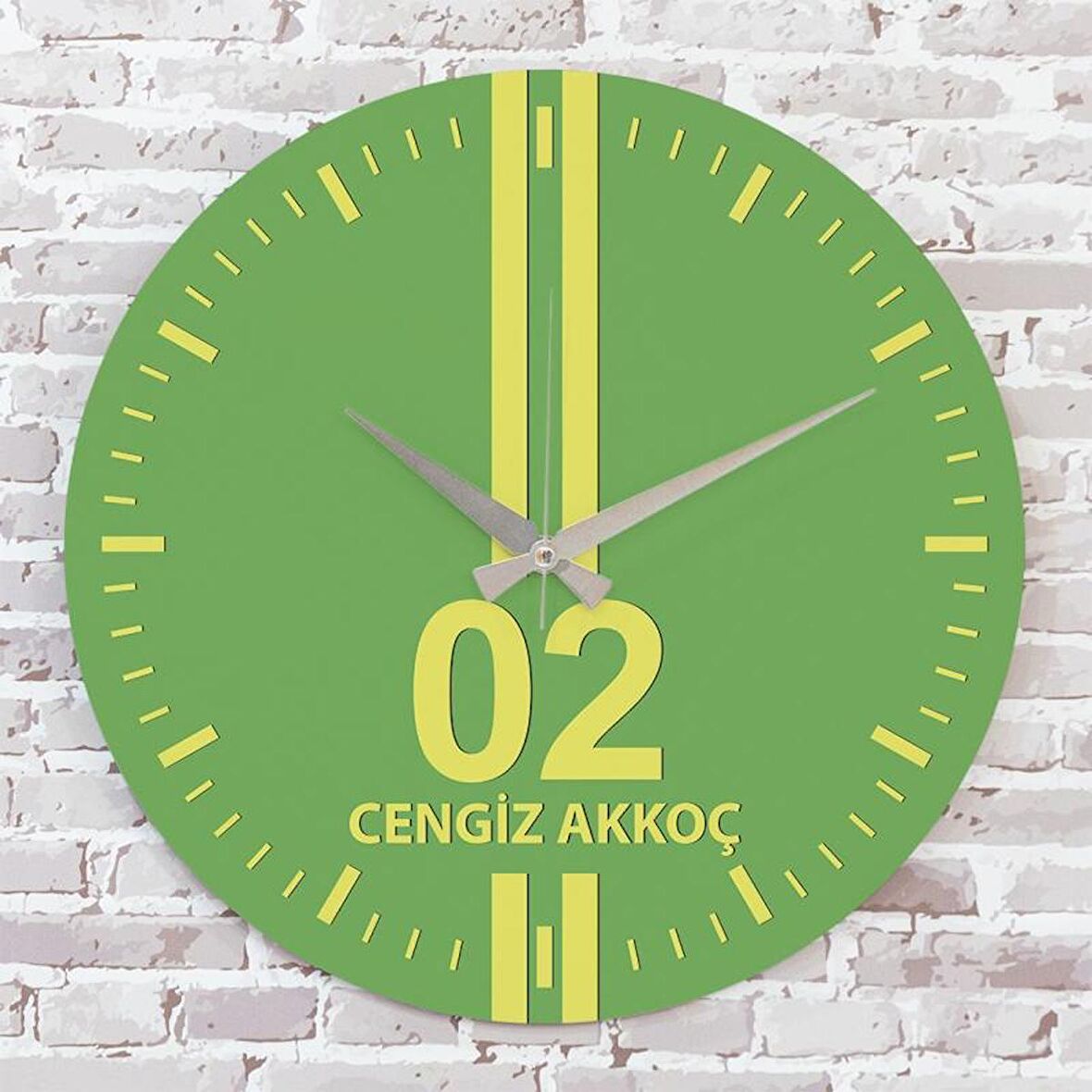 Sarı & Yeşil Adıyamanlılara Hediye Özel Ahşap Saat 33cm  KA02-1546