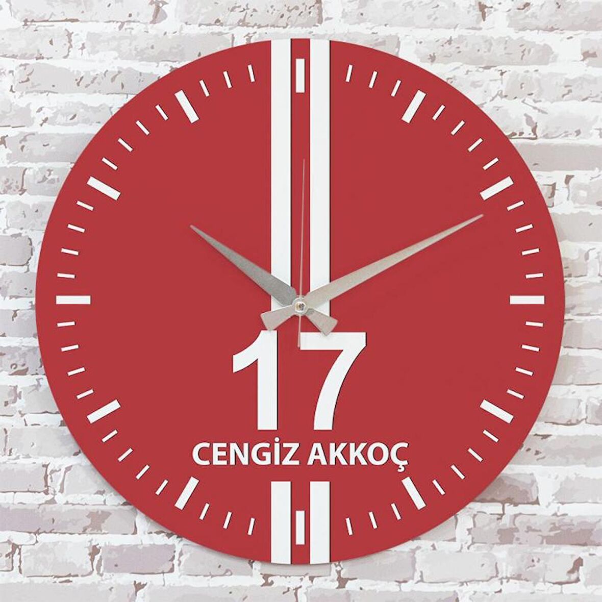 Kırmızı & Beyaz Çanakkalelilere Hediye Saat 33cm  KA02-1563