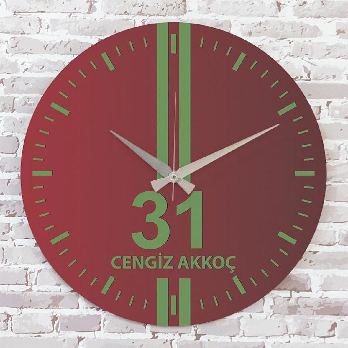 Kırmızı & Yeşil Hataylılara Hediye Saat 33cm  KA02-1577