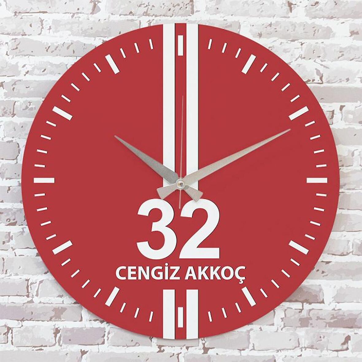 Kırmızı & Beyaz Ispartalılara Hediye Saat 33cm  KA02-1578