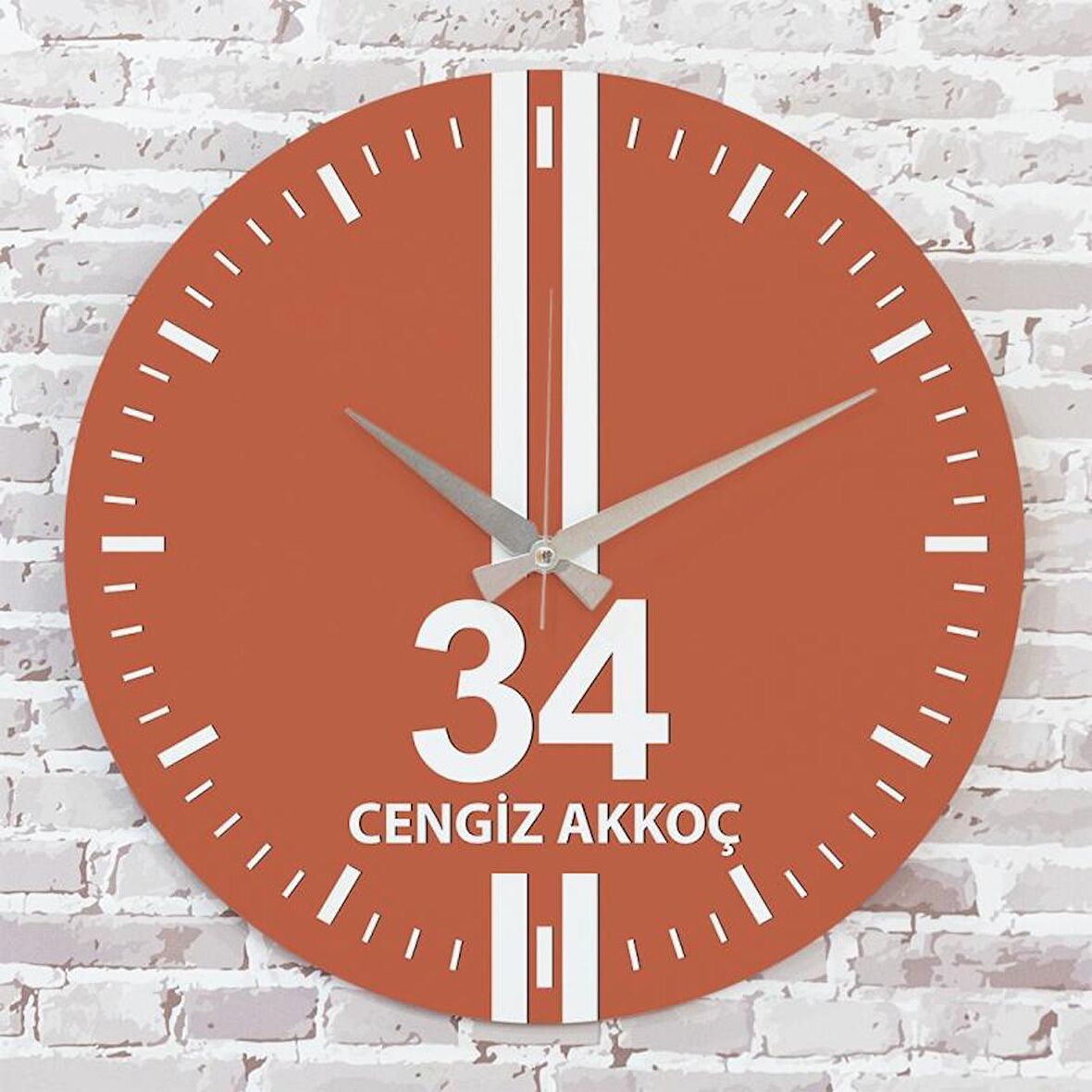 Turuncu & Beyaz İstanbullulara Hediye Saat 33cm  KA02-1580