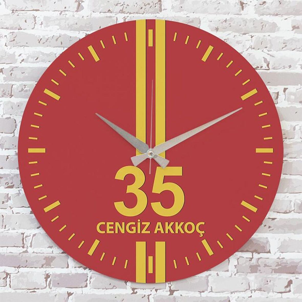 Sarı & Kırmızı İzmirlilere Hediye Saat 33cm  KA02-1581