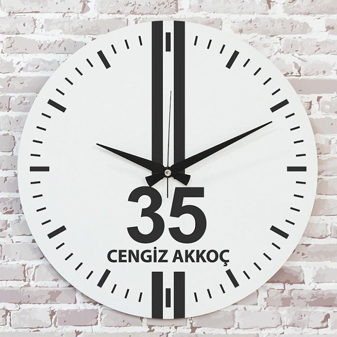 Siyah & Beyaz İzmirlilere Hediye Saat 33cm  KA02-1584