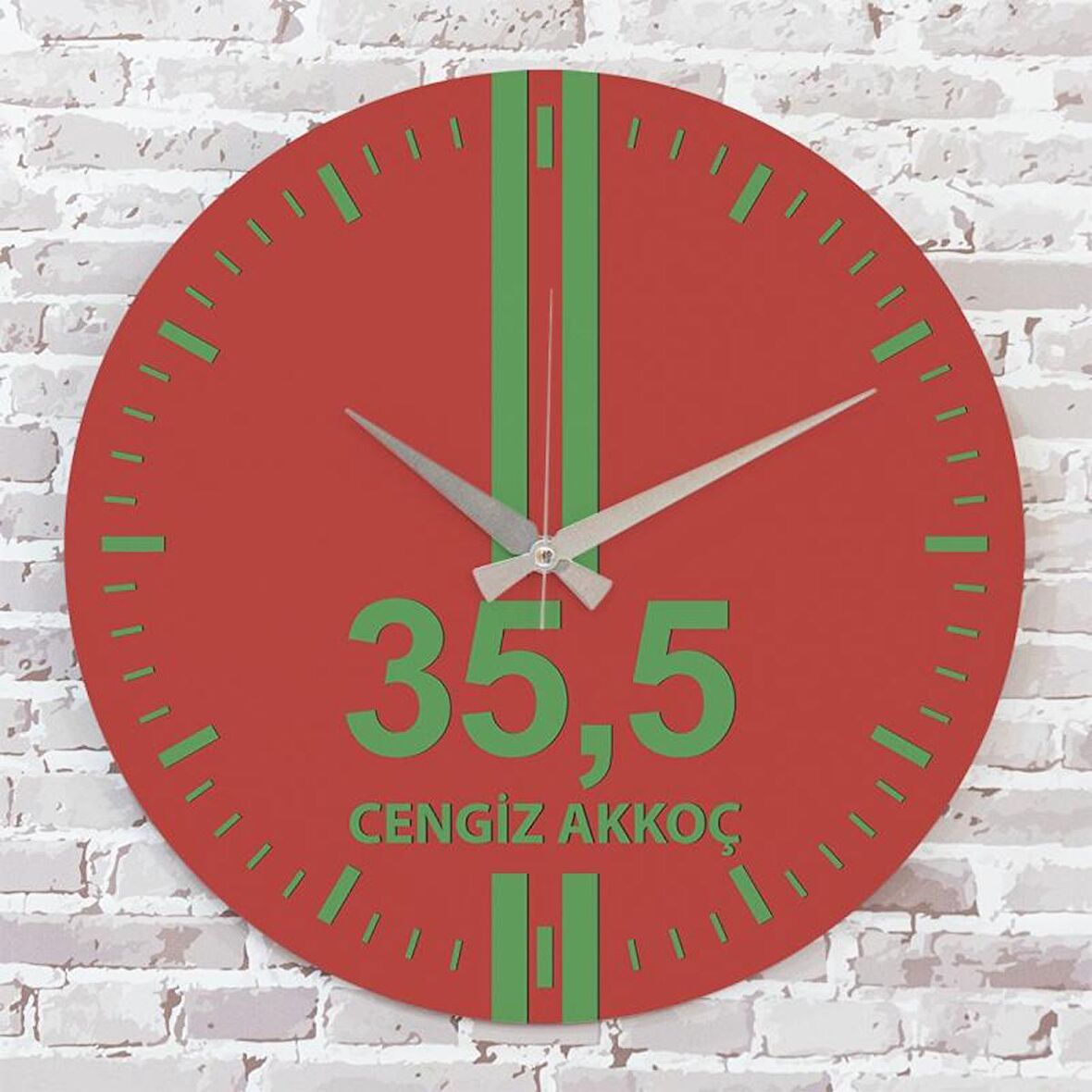 Kırmızı & Yeşil İzmirlilere Hediye Saat 33cm  KA02-1585