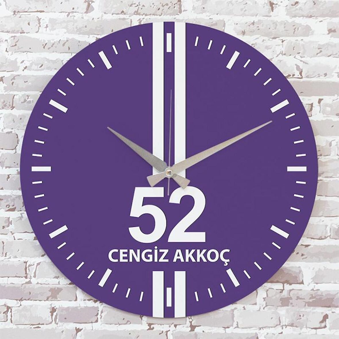 Mor & Beyaz Ordululara Hediye Saat 33cm  KA02-1603