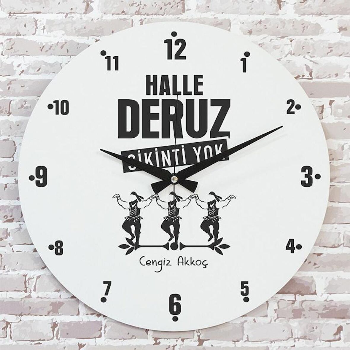 Karadenizliye Hediye Hallederuz Sikinti Yok Tasarımlı Saat 33cm  KA02-1653