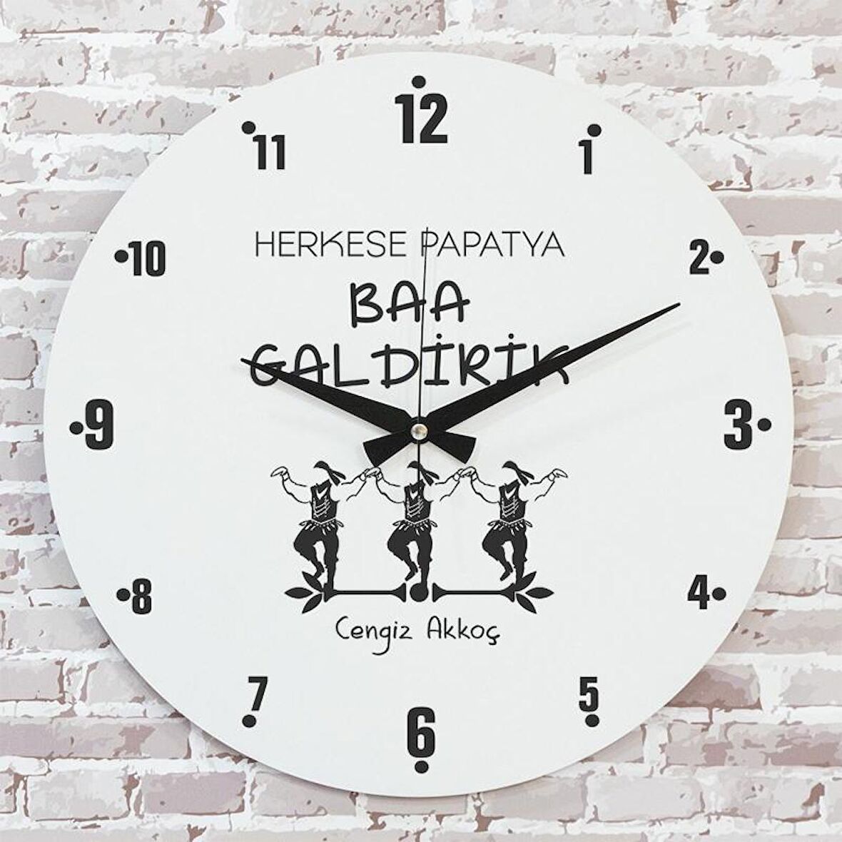 Karadenizliye Hediye Herkese Papatya Baa Galdirik Tasarımlı Saat 33cm  KA02-1657