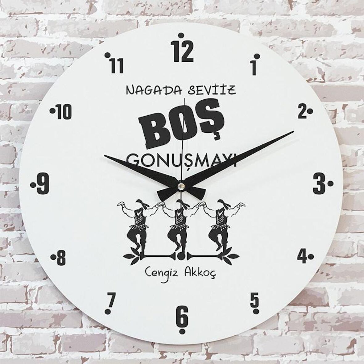 Karadenizliye Hediye Nagada Seviiz Boş Gonuşmayı Tasarımlı Saat 33cm  KA02-1663