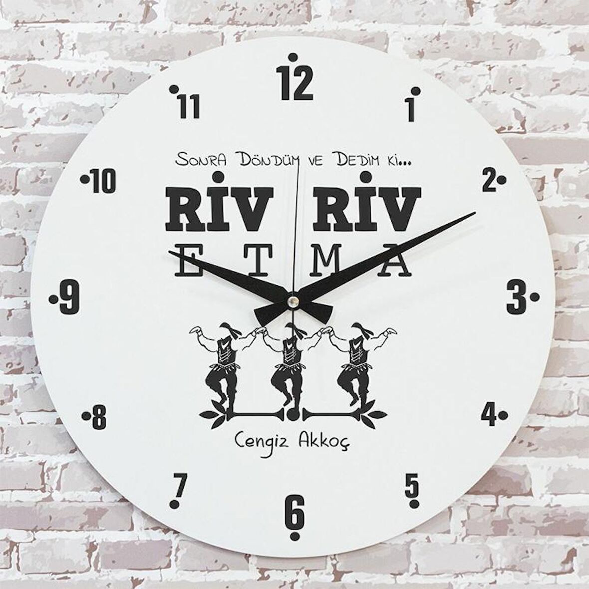 Karadenizliye Hediye Riv Riv Etma Tasarımlı Saat 33cm  KA02-1666