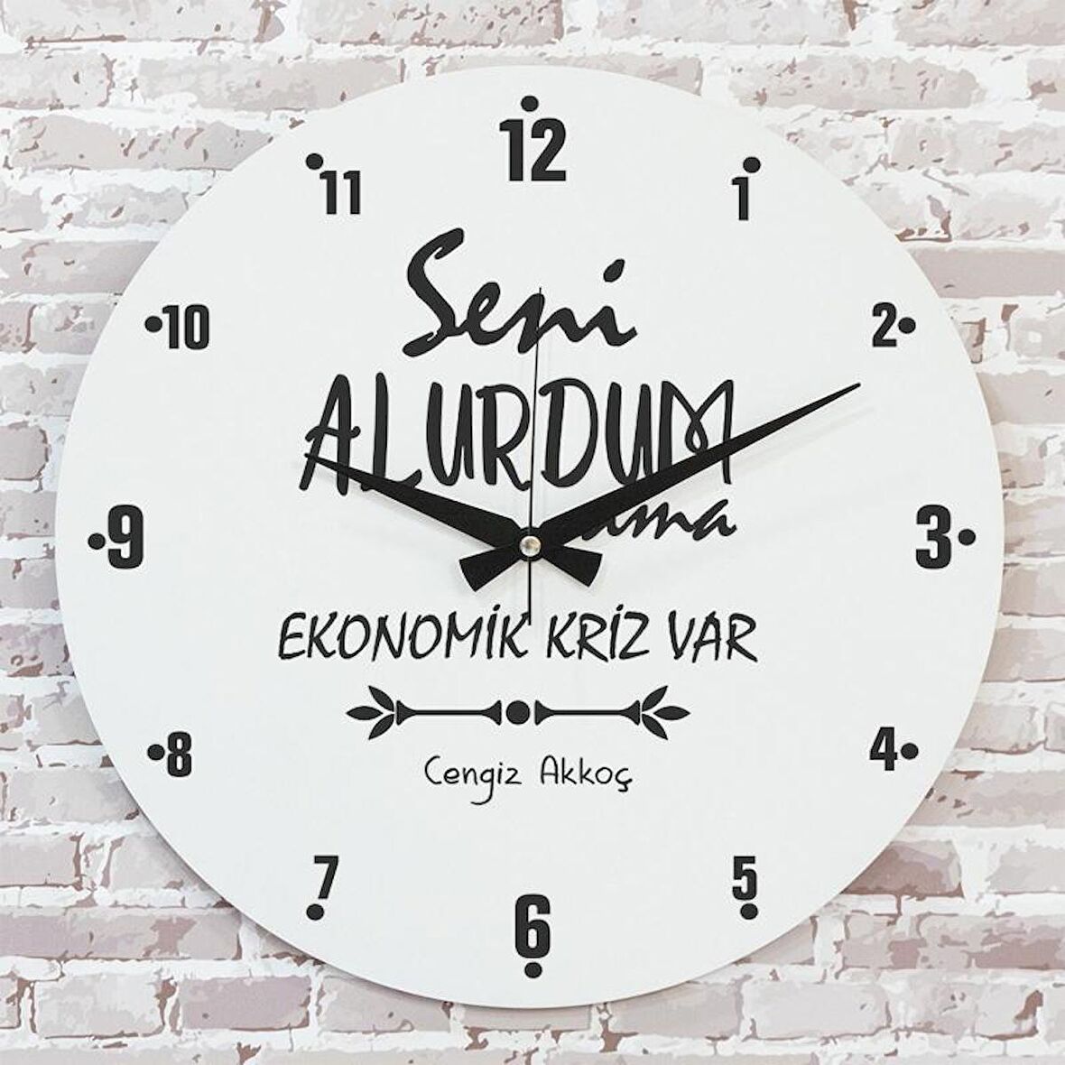 Karadenizliye Hediye Seni Alurdum Ama Tasarımlı Saat 33cm  KA02-1667