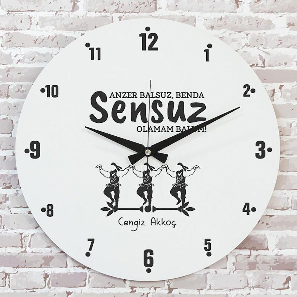 Karadenizliye Hediye Sensuz Olamam Tasarımlı Saat 33cm  KA02-1668