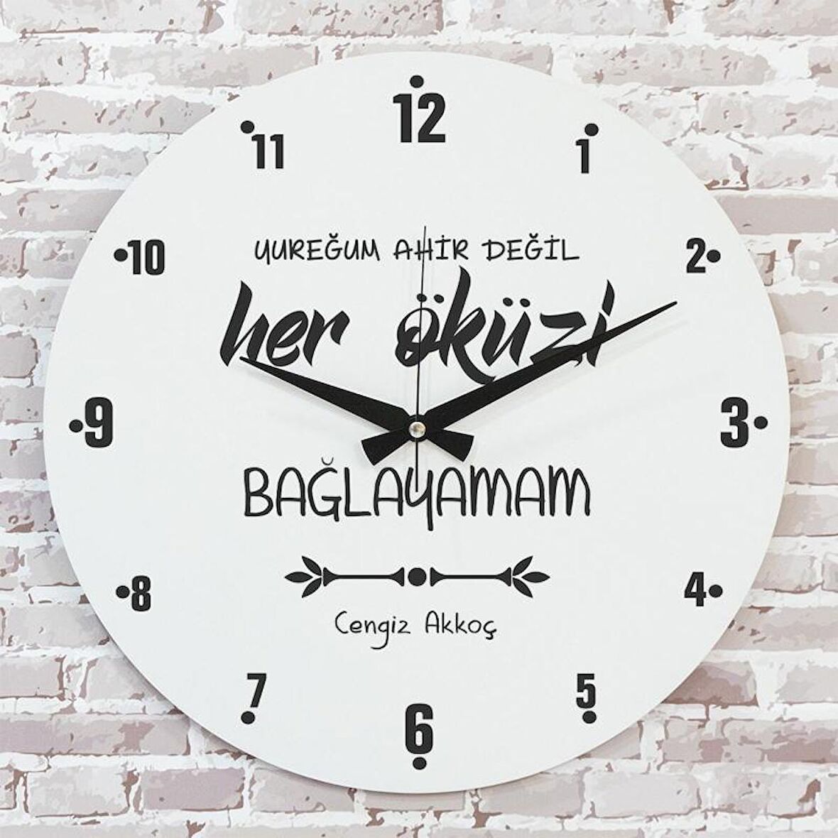 Karadenizliye Hediye Yureğum Ahir Değil Tasarımlı Saat 33cm  KA02-1675