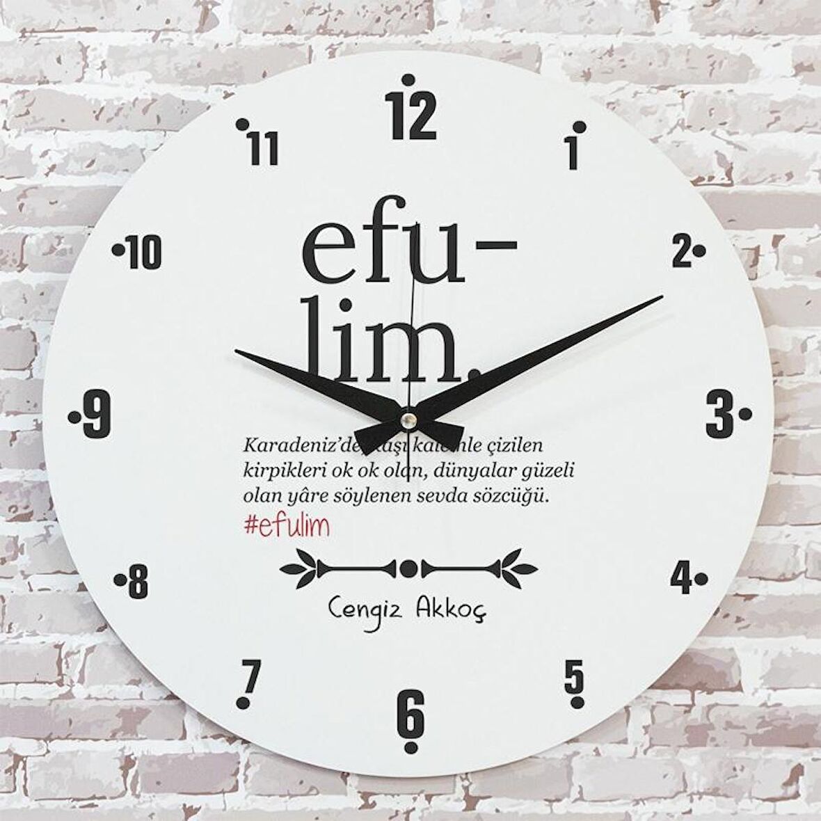 Karadenizliye Hediye Efulim Tasarımlı Saat 33cm  KA02-1677