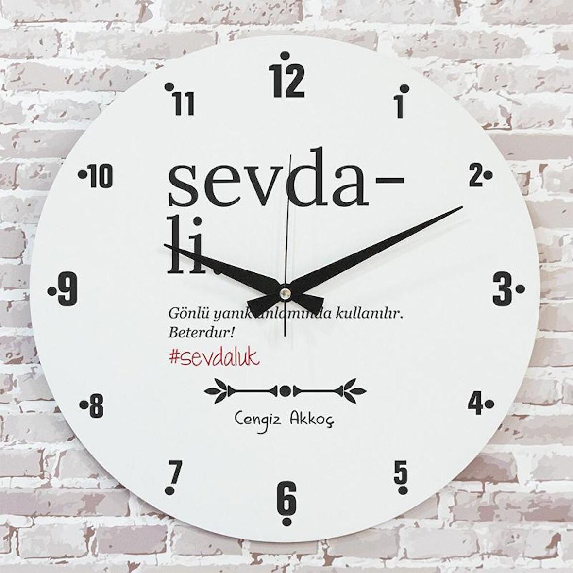 Karadenizliye Hediye Sevdali Tasarımlı Saat 33cm  KA02-1680