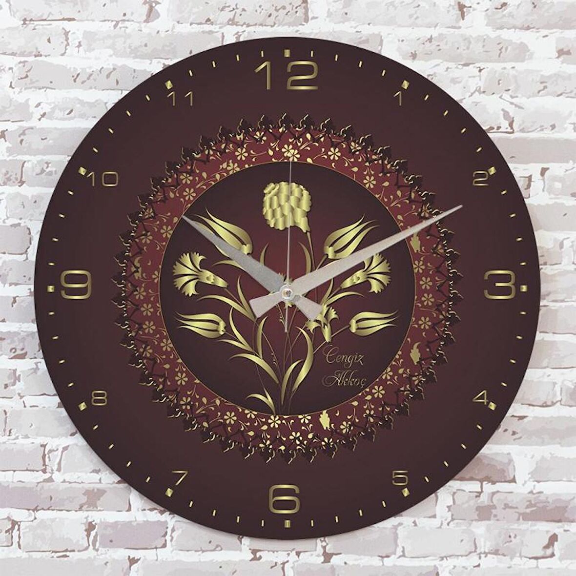 Kişiye Özel Çini Desenli Hediye Saat 33cm  KA02-1681