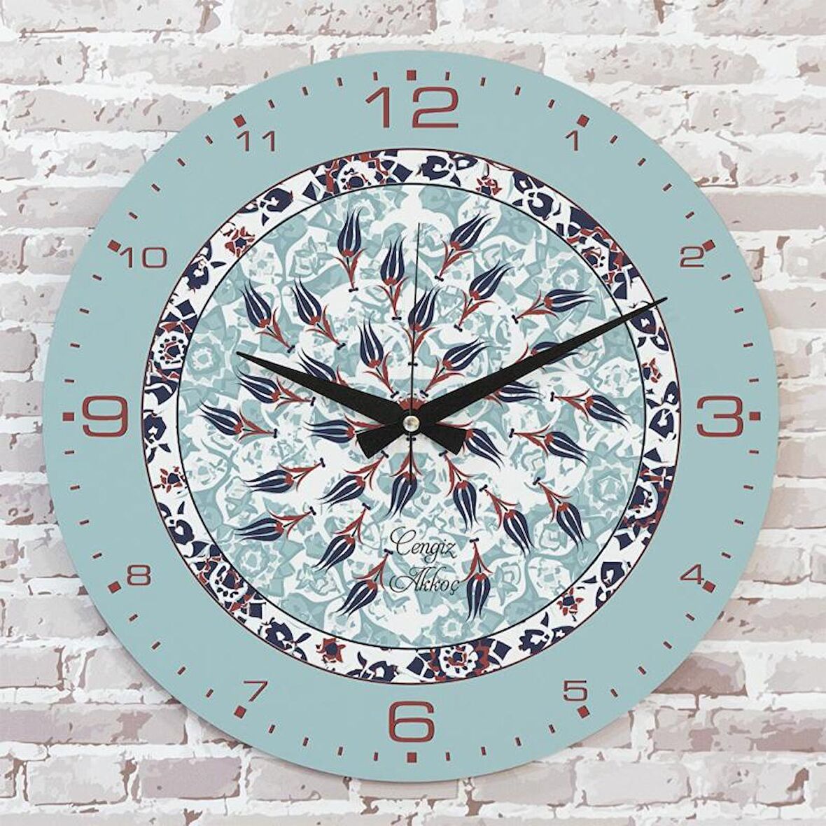 Kişiye Özel Çini Desenli Hediye Saat 33cm  KA02-1684