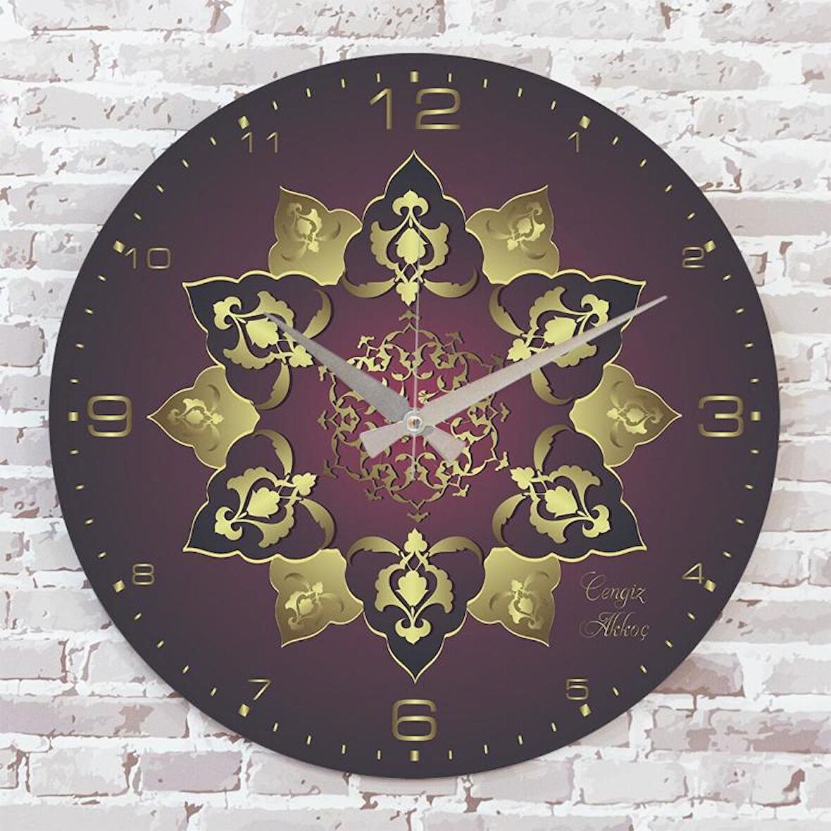 Kişiye Özel Çini Desenli Hediye Saat 33cm  KA02-1685