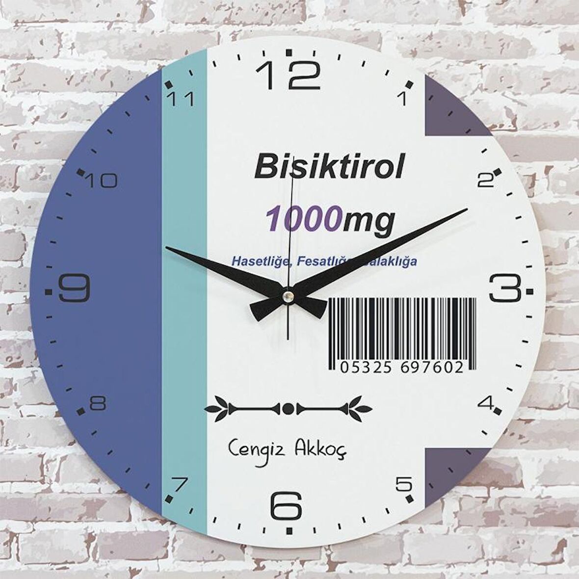 Kişiye Özel Bisiktirol Tasarımlı Hediye Saat 33cm  KA02-1705