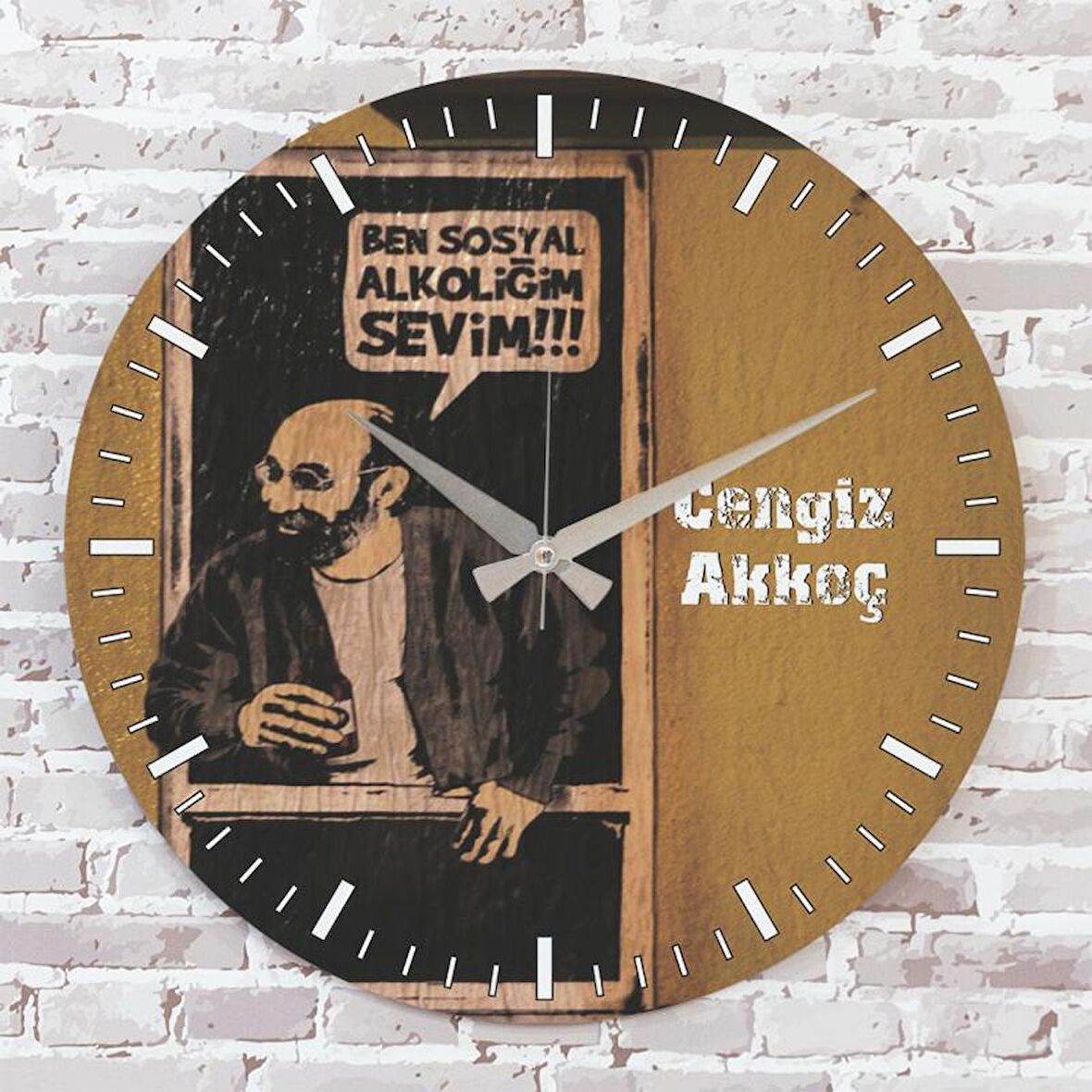 Kişiye Özel Ben sosyal alkoliğim Tasarımlı Hediye Saat 33cm  KA02-1736