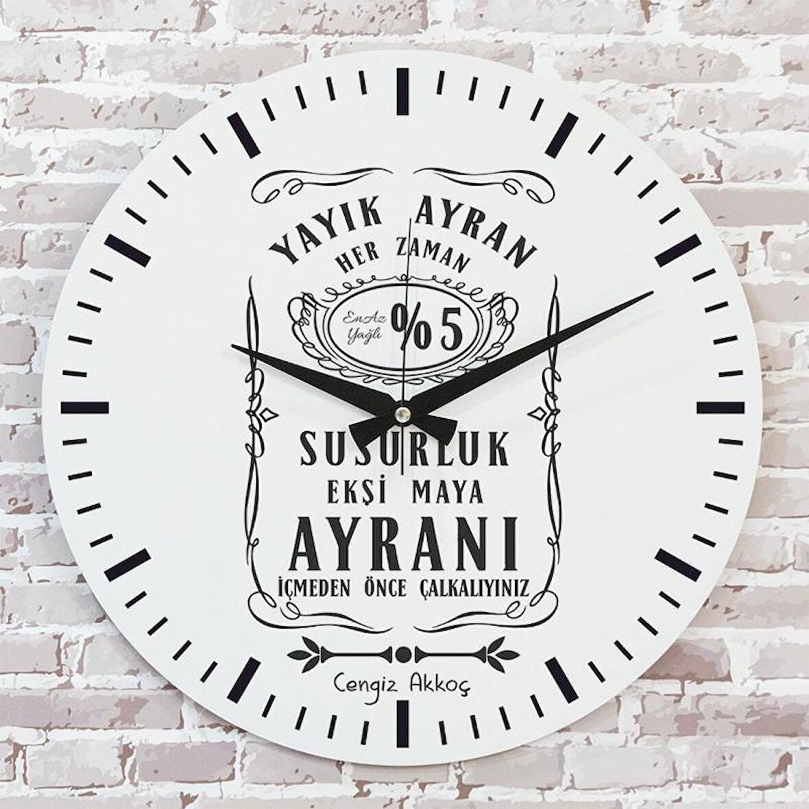 Kişiye Özel Yayık Ayran Tasarımlı Hediye Saat 33cm  KA02-1738