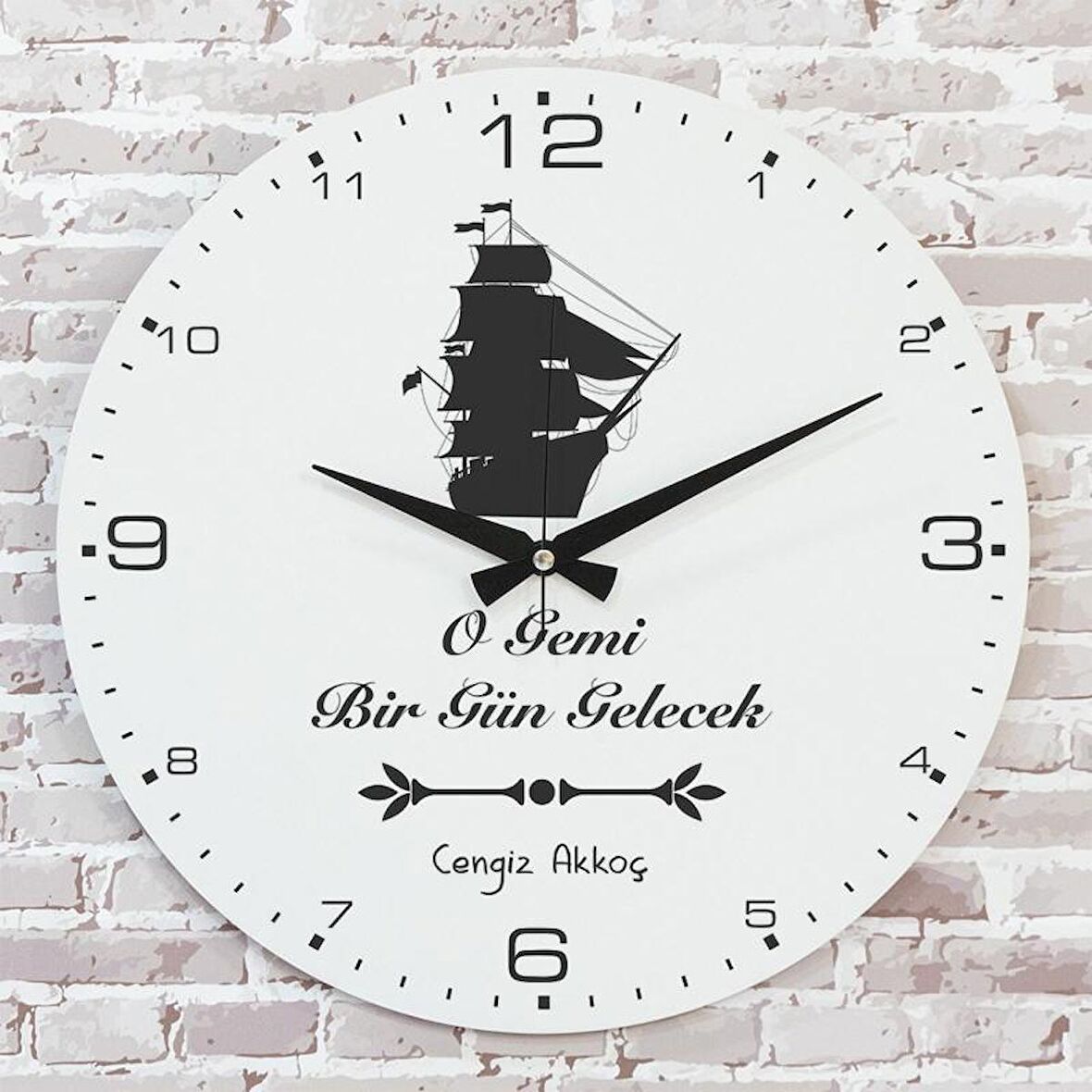 Kişiye Özel O Gemi Gelecek Tasarımlı Hediye Saat 33cm  KA02-1740